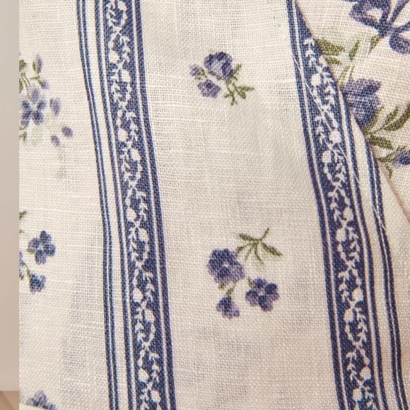 Reformation Brigitte Linen Dress Roquefort 6 - Picture 6 of 9